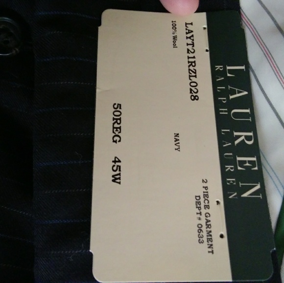 Ralph Lauren Pinstripe Navy Blue Suit. - Picture 3 of 5